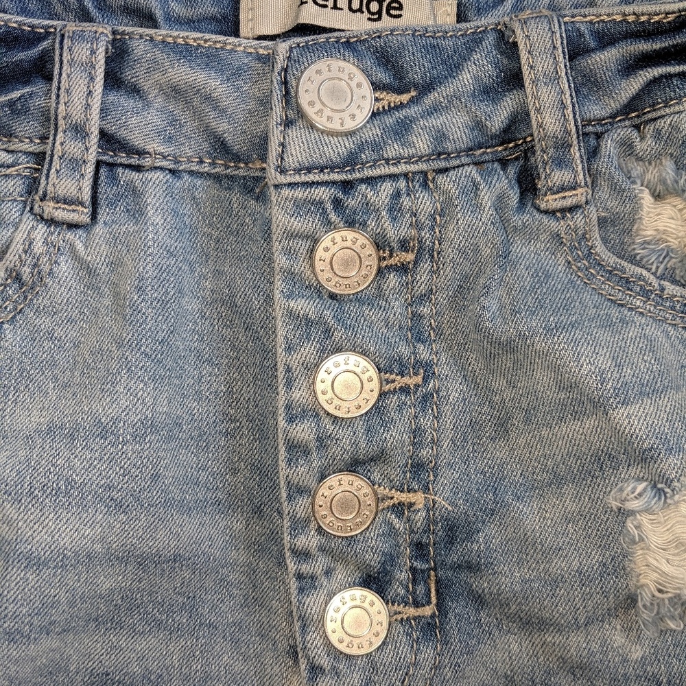REFUGE BRAND HIGH WAISTED BUTTON FLY SHORTS - Picture 7 of 8